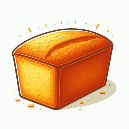 Illustration of a loaf of bread on a white background, vectorのイラスト素材
