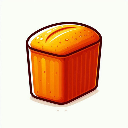 Illustration of a piece of bread on a white background. Vector illustrationのイラスト素材