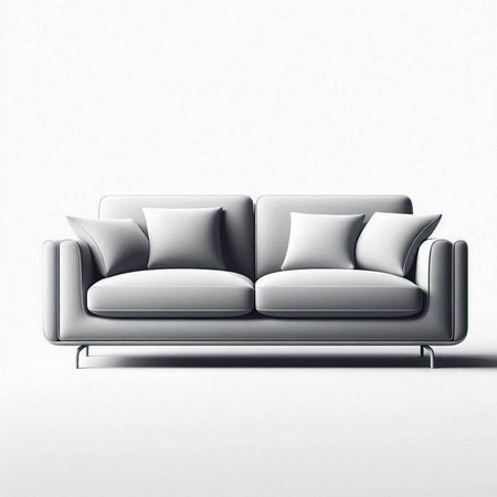 Sofa on a white background. 3d rendering. Computer digital drawing.のイラスト素材