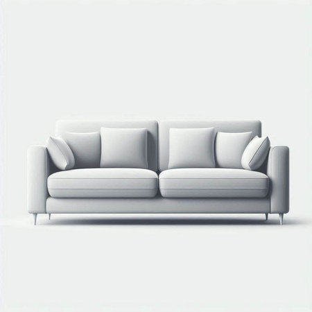 Sofa with pillows on a white background. 3d renderingのイラスト素材