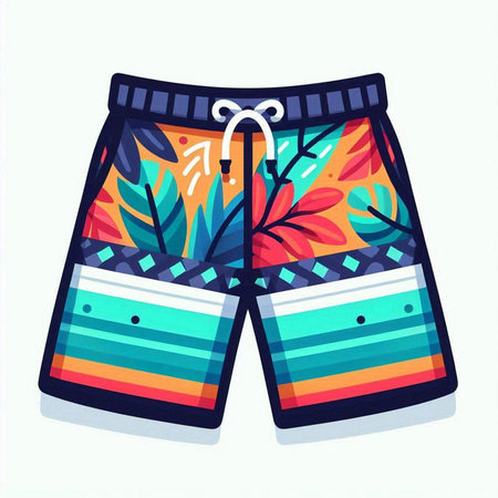 Swimming trunks isolated on a white background. Vector illustration.のイラスト素材