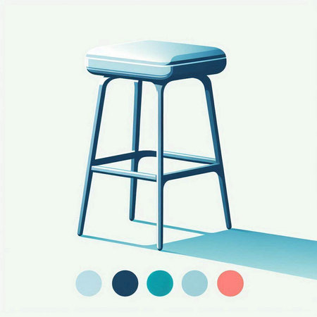 Stool stool with multicolored swatches, vector illustration.のイラスト素材
