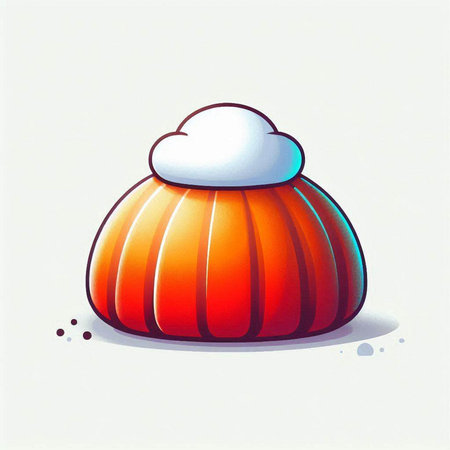 Illustration of a colorful sweet cake with a white cloud on topのイラスト素材