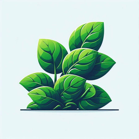 Green leaves on a white background. Vector illustration. Eps 10.のイラスト素材