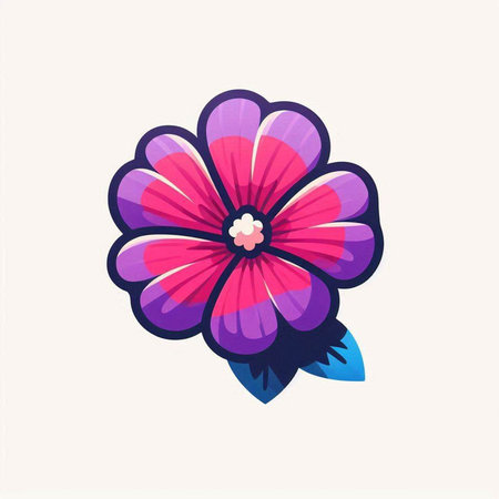 Colorful flower on white background. Hand drawn illustration. Vector.のイラスト素材