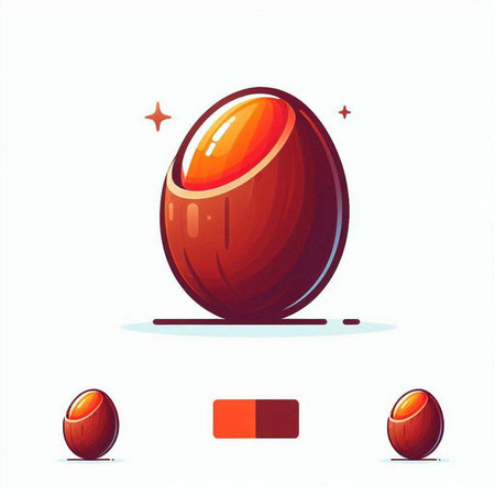 Illustration of chocolate egg on a white background. Vector illustration.のイラスト素材
