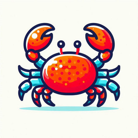 Crab. Vector illustration. Isolated on a white background.のイラスト素材