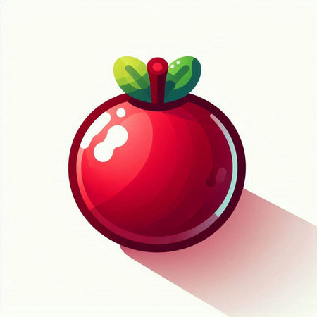 Cranberry icon, vector illustration. Flat design style with long shadowのイラスト素材