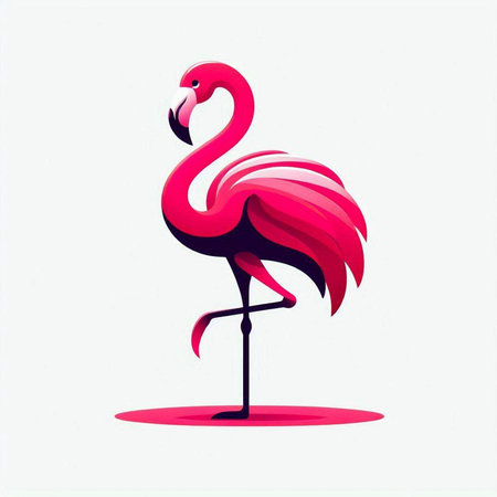 Pink flamingo on white background. Vector illustration for your design.のイラスト素材
