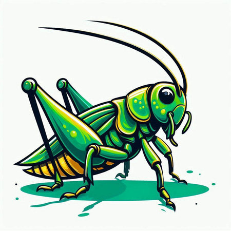Grasshopper isolated on a white background. Vector illustration.のイラスト素材
