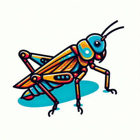Illustration of a grasshopper on a white background. Vector illustration.のイラスト素材