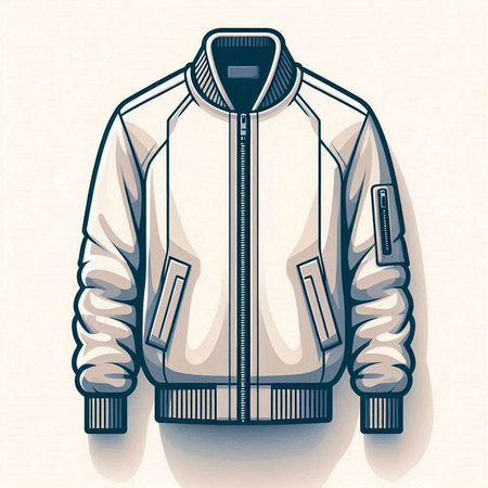 Jacket for winter sports. Vector illustration of a white jacket.のイラスト素材