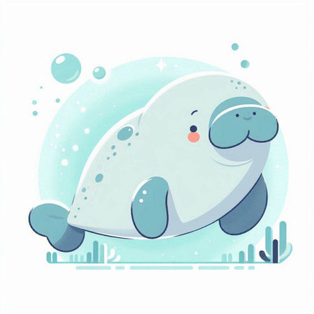 Cute cartoon whale. Vector illustration on white background for kids.のイラスト素材