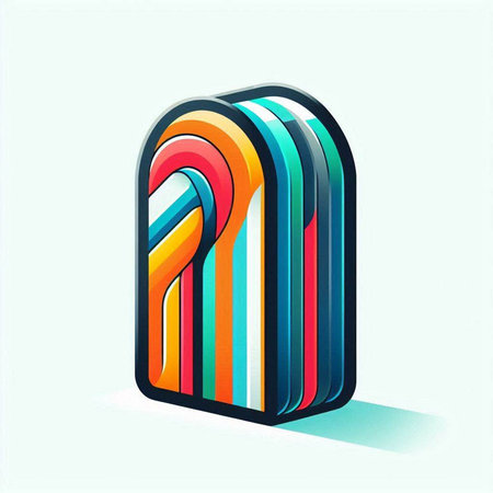 Abstract 3d colorful vector icon. Vector illustration. Eps 10.のイラスト素材