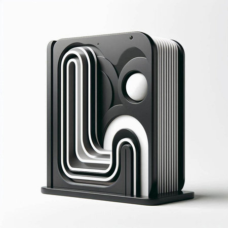 Black computer case isolated on a white background. 3d render.のイラスト素材