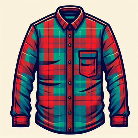 Men's checkered shirt. Vector illustration for your design.のイラスト素材