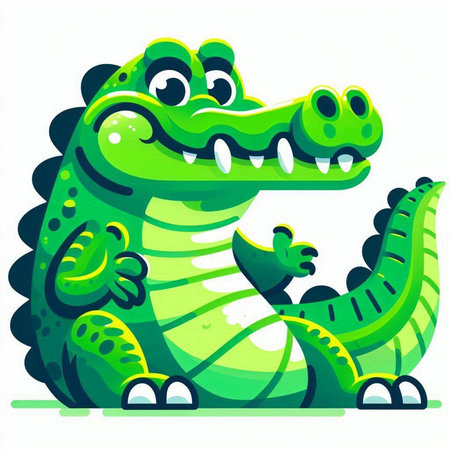 Crocodile cartoon character. Vector illustration isolated on white background.のイラスト素材