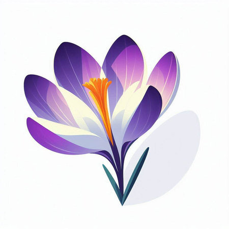 Beautiful crocus flower on a white background. Vector illustration.のイラスト素材