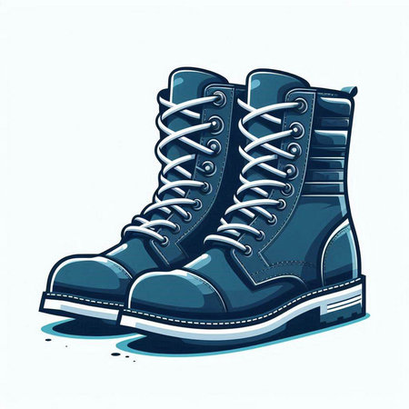 sketch of a pair of blue boots on a white backgroundのイラスト素材