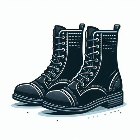Hiking boots. Vector illustration. Isolated on white background.のイラスト素材