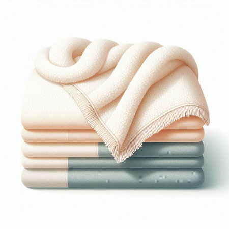 Stack of clean towels isolated on white background. Clipping path included.のイラスト素材