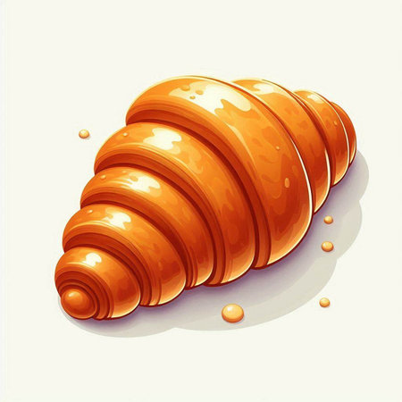 Illustration of a fresh croissant isolated on a white backgroundのイラスト素材