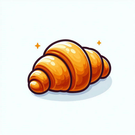 Vector illustration of a croissant isolated on a white background.のイラスト素材