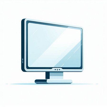 Computer monitor on a white background. Vector illustration. Eps 10.のイラスト素材