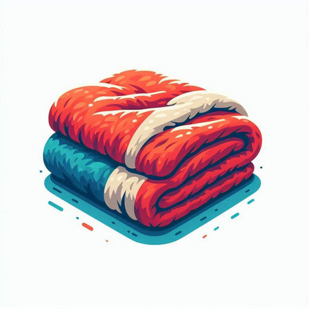 Towels isolated on a white background. Vector illustration in cartoon style.のイラスト素材