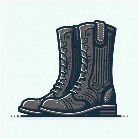 Vector illustration of boot. Hand drawn doodle sketch boot.のイラスト素材
