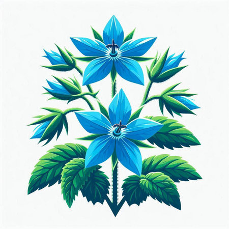 Blue flowers on a white background. Vector illustration. EPS 10.のイラスト素材