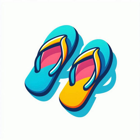 Flip flops icon isolated on white background. Vector illustration.のイラスト素材