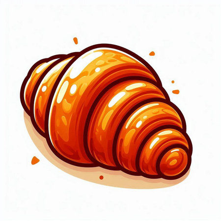 Croissant isolated on a white background. Vector illustration of a croissant.のイラスト素材