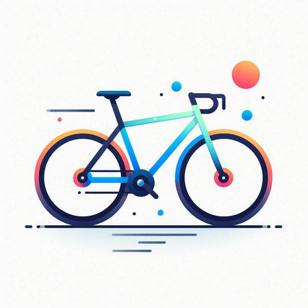 Bicycle icon, vector illustration. Flat design style, modern colorful concept.のイラスト素材