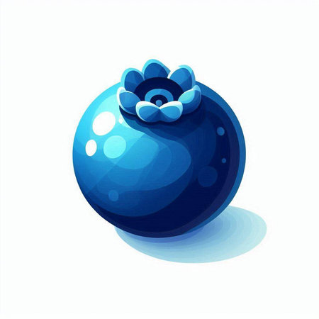 Blueberry isolated on white background. Vector illustration. Eps 10.のイラスト素材