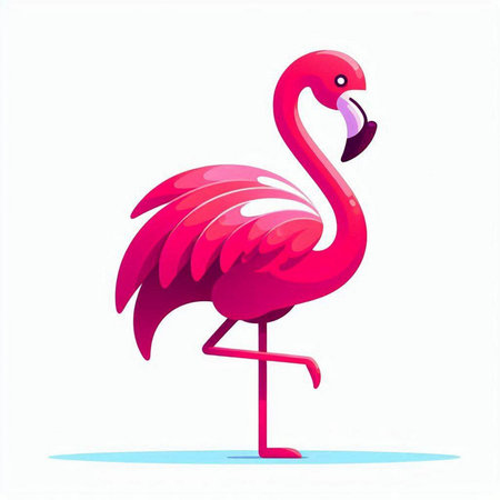 Pink flamingo on a white background. Vector illustration. EPS 10のイラスト素材