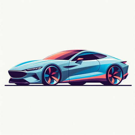Modern car. Vector illustration. Isolated on a white background.のイラスト素材