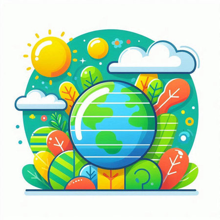 Earth day concept. Earth day vector illustration in flat cartoon style.のイラスト素材