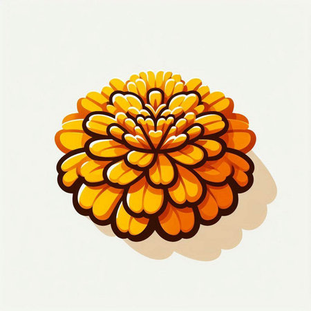 Orange chrysanthemum on white background. Vector illustration.のイラスト素材