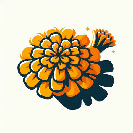 Illustration of chrysanthemum flower on a white backgroundのイラスト素材