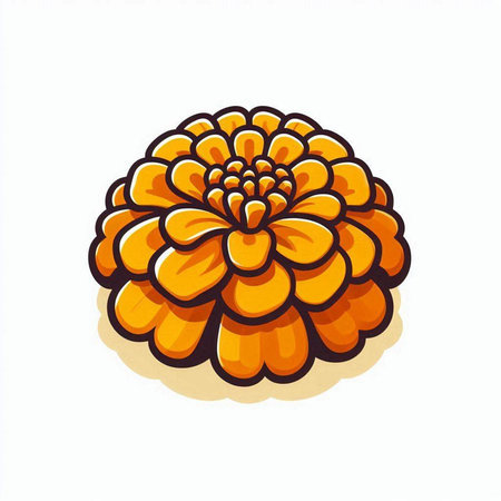Zinnia flower isolated on the white background. Vector illustration.のイラスト素材