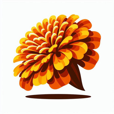 Illustration of chrysanthemum on a white background.のイラスト素材