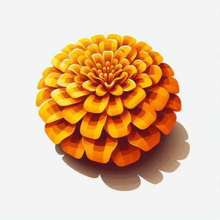 Illustration of orange dahlia flower on white background - vectorのイラスト素材