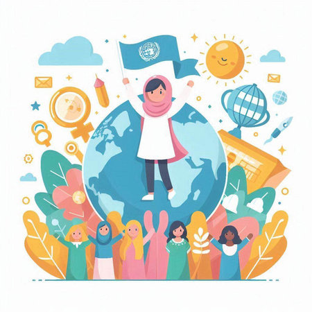 Vector illustration of kids around the world. Flat style design for web and print.のイラスト素材