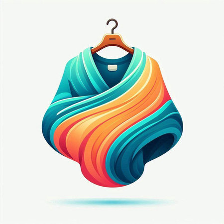 Colorful shirt on hanger isolated on white background. Vector illustration.のイラスト素材