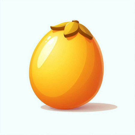 Illustration of an orange persimmon on a white background.のイラスト素材