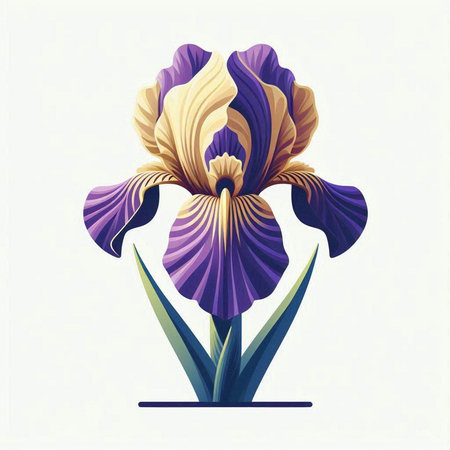 Illustration of iris flower on white background, vector illustration.のイラスト素材