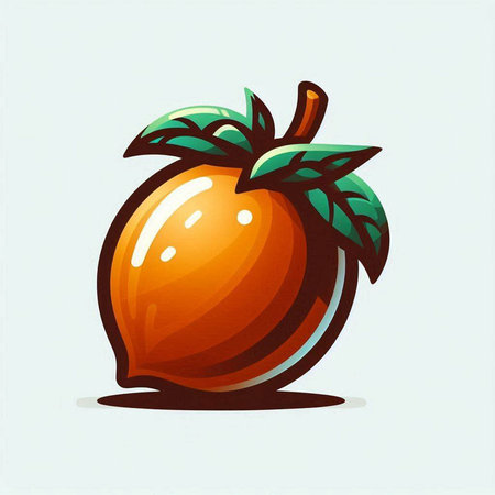 Illustration of a mango on a white background. Vector illustration.のイラスト素材