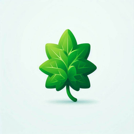 Green leaves on a white background. Vector illustration. Eps 10.のイラスト素材