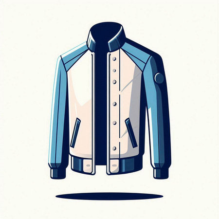 Men's jacket, vector illustration of a man's jacket on a white backgroundのイラスト素材